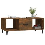 vidaXL Konferenčný stolík dymový dub 102x50x40 cm spracované drevo – Obrázok 4