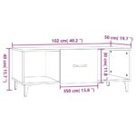 vidaXL Konferenčný stolík dymový dub 102x50x40 cm spracované drevo – Obrázok 8