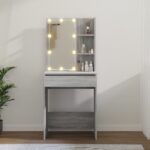 vidaXL Toaletný stolík s LED sivý dub sonoma 60x40x140 cm – Obrázok 12
