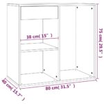 vidaXL Kozmetická skrinka, hnedý dub 80x40x75 cm, kompozitné drevo – Obrázok 8