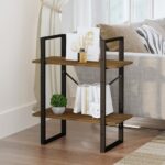 vidaXL 2-poschodová knižnica hnedý dub 60x30x70 cm spracované drevo – Obrázok 3