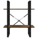 vidaXL 2-poschodová knižnica hnedý dub 60x30x70 cm spracované drevo – Obrázok 5