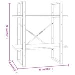 vidaXL 2-poschodová knižnica hnedý dub 60x30x70 cm spracované drevo – Obrázok 7