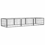 vidaXL Ohrádka pre psov 8 panelov čierna 100x50 cm práškovaná oceľ