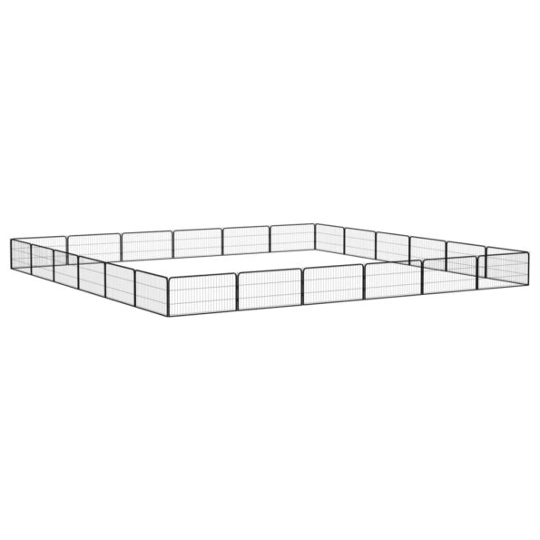 VXL8720287159049_g_en_hd_2.jpg vidaXL Ohrádka pre psov 20 panelov čierna 100x50 cm práškovaná oceľ – Obrázok 3