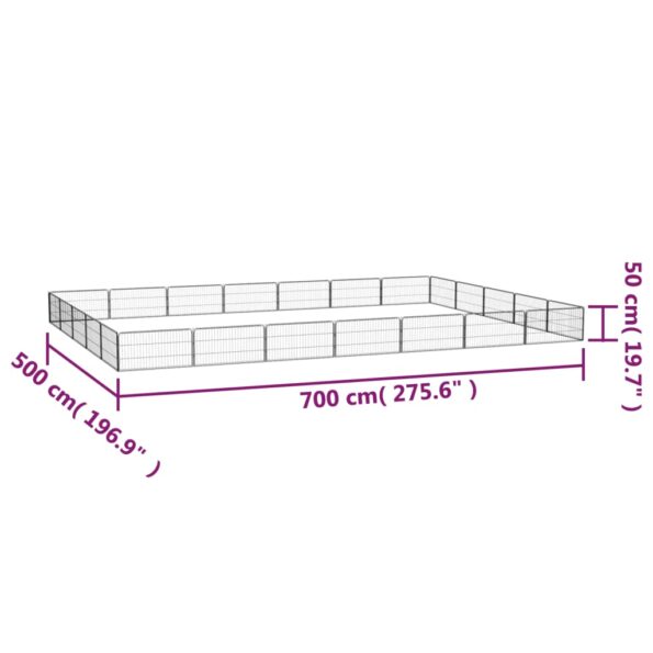 VXL8720287159049_g_en_hd_6.jpg vidaXL Ohrádka pre psov 20 panelov čierna 100x50 cm práškovaná oceľ – Obrázok 7
