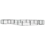 vidaXL Ohrádka pre psov 16 panelov čierna 100x50 cm práškovaná oceľ