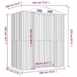 vidaXL Záhradná kôlňa tmevohnedá 192x108x223 cm pozinkovaná oceľ – Obrázok 8