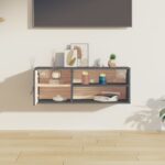 vidaXL Nástenná skrinka sivá 80x30x30 cm masívna borovica – Obrázok 3
