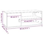 vidaXL Nástenná skrinka sivá 80x30x30 cm masívna borovica – Obrázok 12