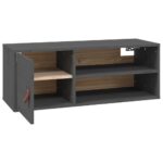 vidaXL Nástenná skrinka sivá 80x30x30 cm masívna borovica – Obrázok 7