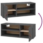 vidaXL Nástenná skrinka sivá 80x30x30 cm masívna borovica – Obrázok 9