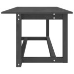 vidaXL Konferenčný stolík sivý 110x55x45 cm borovicový masív – Obrázok 4