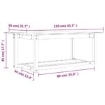 vidaXL Konferenčný stolík sivý 110x55x45 cm borovicový masív – Obrázok 8