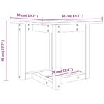 vidaXL Konferenčný stolík sivý 50x50x45 cm borovicový masív – Obrázok 7