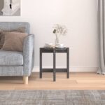 vidaXL Konferenčný stolík sivý Ø 42,5x45 cm borovicový masív – Obrázok 3