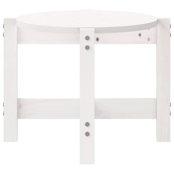 vidaXL Konferenčný stolík biely 87x48x35 cm borovicový masív – Obrázok 6