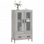 vidaXL Vysoká skrinka sivý dub sonoma 69,5x31x115 cm kompozitné drevo – Obrázok 3