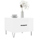 vidaXL Konferenčný stolík lesklý biely 50x50x40 cm kompozitné drevo – Obrázok 3