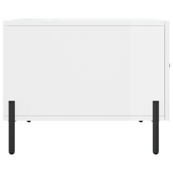 vidaXL Konferenčný stolík lesklý biely 50x50x40 cm kompozitné drevo – Obrázok 7