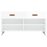 vidaXL Lavička na topánky, lesklá biela 102x35x55 cm, kompozitné drevo – Obrázok 6