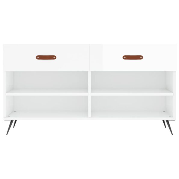 vidaXL Lavička na topánky, lesklá biela 102x35x55 cm, kompozitné drevo – Obrázok 6