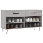 vidaXL Lavička na topánky, sivá sonoma 102x35x55 cm, kompozitné drevo – Obrázok 3