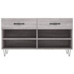 vidaXL Lavička na topánky, sivá sonoma 102x35x55 cm, kompozitné drevo – Obrázok 6