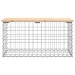 vidaXL Záhradná lavička gabiónový dizajn 83x44x42 cm masívna borovica – Obrázok 3