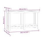 vidaXL Pracovná lavica sivá 140x50x80 cm masívna borovica – Obrázok 8