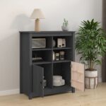 vidaXL Komoda sivá 83x41,5x100 cm borovicový masív – Obrázok 3