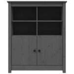 vidaXL Komoda sivá 83x41,5x100 cm borovicový masív – Obrázok 6