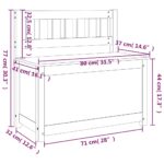 vidaXL Lavička čierna 80x41x77 cm masívne borovicové drevo – Obrázok 11