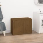 vidaXL Kôš na bielizeň medovohnedý 88,5x44x66 cm masívna borovica – Obrázok 3
