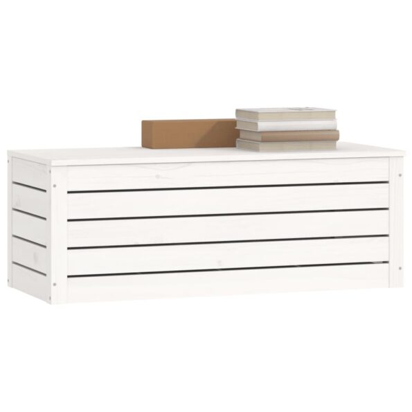 vidaXL Úložný box biely 89x36,5x33 cm masívna borovica – Obrázok 4