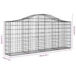vidaXL Oblúkový gabionový kôš 200x30x80/100 cm pozinkované železo – Obrázok 5