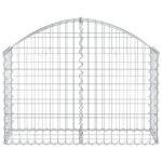 vidaXL Oblúkový gabionový kôš 100x30x60/80 cm pozinkované železo – Obrázok 3