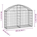 vidaXL Oblúkový gabionový kôš 100x30x60/80 cm pozinkované železo – Obrázok 5