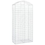 vidaXL Oblúkový gabionový kôš 100x50x200/220 cm pozinkované železo – Obrázok 2