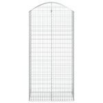 vidaXL Oblúkový gabionový kôš 100x50x200/220 cm pozinkované železo – Obrázok 3