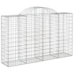 vidaXL Oblúkový gabionový kôš 200x50x120/140 cm pozinkované železo – Obrázok 2