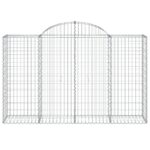 vidaXL Oblúkový gabionový kôš 200x50x120/140 cm pozinkované železo – Obrázok 3
