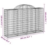 vidaXL Oblúkový gabionový kôš 200x50x120/140 cm pozinkované železo – Obrázok 5