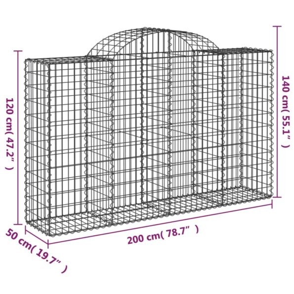 VXL8720845651596_g_en_hd_3.jpg vidaXL Oblúkový gabionový kôš 200x50x120/140 cm pozinkované železo – Obrázok 5