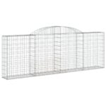 vidaXL Oblúkový gabionový kôš 300x30x100/120 cm pozinkované železo – Obrázok 2