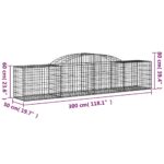 vidaXL Oblúkový gabionový kôš 300x50x60/80 cm pozinkované železo – Obrázok 5
