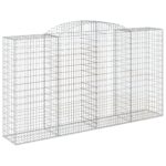 vidaXL Oblúkový gabionový kôš 300x50x160/180 cm pozinkované železo – Obrázok 2