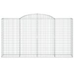 vidaXL Oblúkový gabionový kôš 300x50x160/180 cm pozinkované železo – Obrázok 3