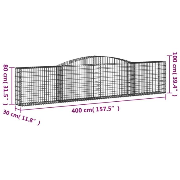 VXL8720845651879_g_en_hd_3.jpg vidaXL Oblúkový gabionový kôš 400x30x180/200 cm pozinkované železo – Obrázok 5