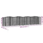 vidaXL Zaoblený gabiónový záhon 400x50x100 cm, pozinkované železo – Obrázok 5